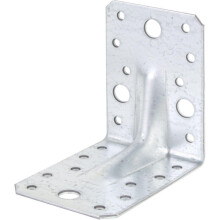 Support de fixation renforcé galvanisé Sendzimir 90 x 90 x 65 mm – Modèle nervuré – Lot de 12