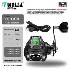 SAMOLLA Large Deep Water Electronic Fishing Reel Waterproof 6.4:1 16KG Drag Metal Base for Ocean and River Fishing 2025