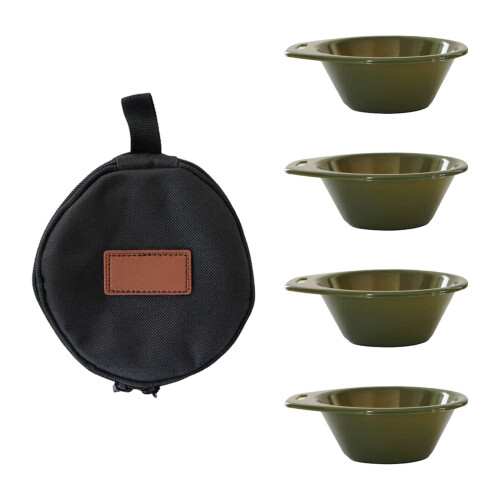 Ensemble de vaisselle de Camping en-4 por vert militaire