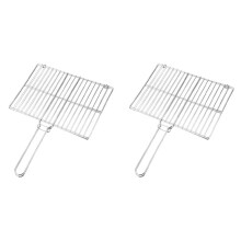 2X la Rejilla Plana Braai Sostiene de Forma Segura los Alimentos para Asar A la Parrilla Cocinar Al Aire Libre Barbacoa BBQ S