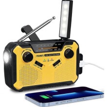 PRUNUS J-369 Wind Up Radio Survival Equipment AMFM Portable Radio Battery Radio with 3000mAh Power Bank Solar Radio with Torch Read