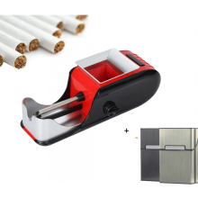 Electric automatic cigarette filling machine with charger, compact smoking accessories, Two Classic Cigarette Cases