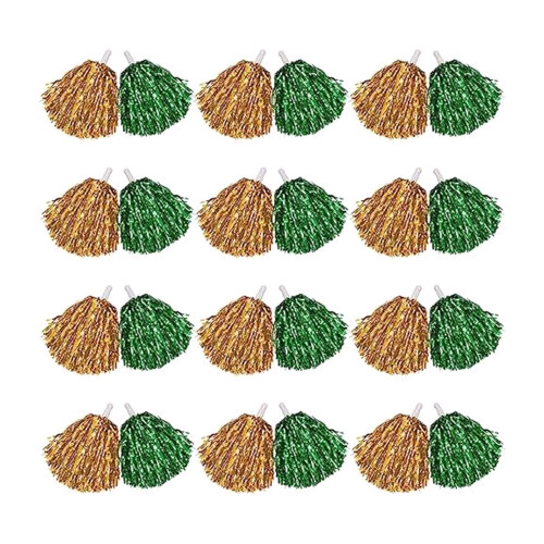 Handheld Cheerleader Pompoms with Mini Handle for-golden green