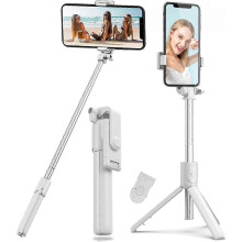 Asta per selfie con treppiede, asta per selfie 4 in 1, asta per selfie con treppiede Bluetooth, estensibile, telescopica, regolabile