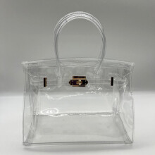 Borse da donna in PVC trasparente e alla moda: borsa in plastica trasparente e impermeabile, ideale per il lavoro di tutti i giorni.