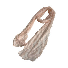 Trendy Sheer Flower Silk Scarf Soft Lace Ruffle Shawl-Pink