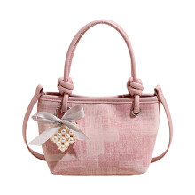 Praktische, übergroße PU-Beuteltasche für-Rosa mit Anhänger