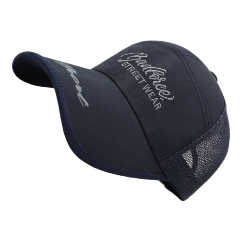 Breathable Sporty Cap With Elastic Closure And Sun-Navy Blue