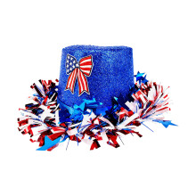 Homburg Unique Patriotic Tinsel Patriotic Styling Hat-Blue os