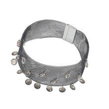 Stilvolle Strass-Mesh-Halskette mit Magnetverschluss für-Schwarz