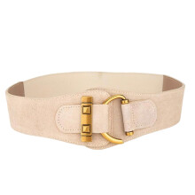 Ceinture élastique Cincher pour femmes bals scène et Club-Beige