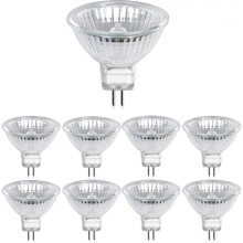50W Gu5.3 MR16 dimbar halogenlampe DC 12V lavspenning 2-pinners sokkel spotlight reflektorlamper 8 stk.