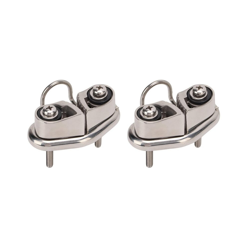 2X 316 Stainless Steel Boat Cam Cleat With Wire Leading Ring, Mirror Polished Sailboat Cleat For 10Mm Rope 6033968528921