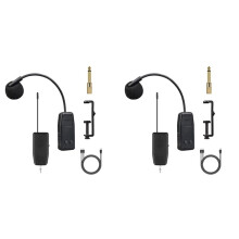 2X 2.4G Wireless Microphone System for Violin, Cello, Guitar Clip- Transmitter and Receiver, 50 Meters Range
