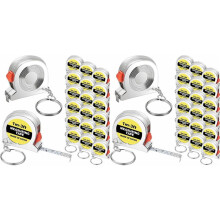40X Schlüsselanhänger mit Maßband, Funktionales Einziehbares Maßband mit Schiebeverschluss für Baupartys, 1 M/3 Ft, B