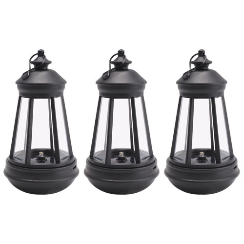 3X Solar Lantern Outdoor Waterproof Large Lighthouse Lantern Led Light Source Garden Decorative Lights