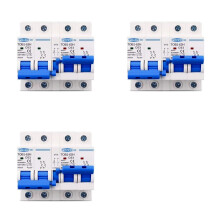 3X TOMZN TOB1-63H 63A 2P+2P MTS AC Dual Power Manual Transfer Circuit Breaker MCB 50HZ/60HZ