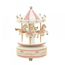 Merry-Go-Round Music Box with 4 Rotating Horses