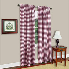 Burgundy Buffalo Plaid Curtain Panel 42 x 84 in