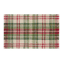 Ivory plaid indoor accent rug rayon jute cotton 20 x 34