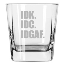 Pohár na whisky so štvorcovým dnom s objemom 355 ml - zábavný dizajn IDK