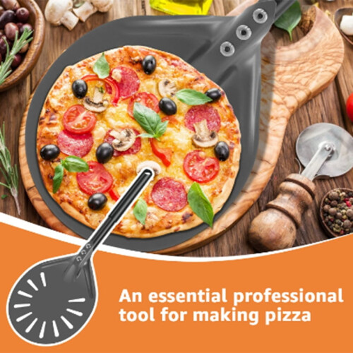 Aluminum Perforated Pizza Peel with Long Handle