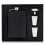 Flachmann-Set, schwarz, 8 oz, mit Trichter und 2 Gläsern 1