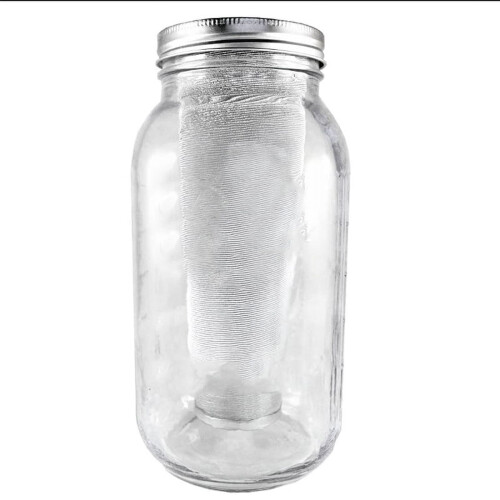 Koldbrygfilter i rustfrit stål til 64oz Mason med bred åbning