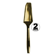 Gold Plastic Cake Server Set of 2