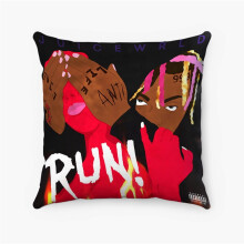 AIVO Juice WRLD Run Față de pernă personalizată, poliester tors personalizat, pătrată, față de pernă decorativă, pernă pentru pat,