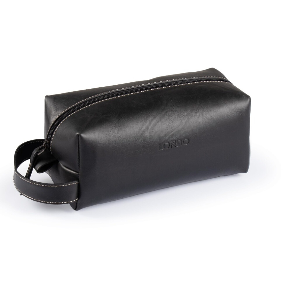 Londo Pu Leather Cosmetic Makeup Pouch & Travel Watch Box Black