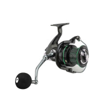 Fishing Reel Aluminum EVA 4.9:1 Gear Ratio Long Cast Lightweight Gapless Fishing Reel for Saltwater Freshwater Black and Green TD10000