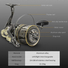 10+1BB Spinning Fishing Reel Aluminum Alloy 4.7:1 Carp Spinning Fishing Reel Stainless Steel Bearings Saltwater Fishing Reel