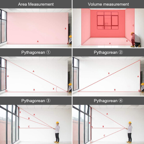 Medidor a laser com sensor angular eletrônico, bateria de íon-lítio de longa duração para trabalho ininterrupto, alta precisão e múltiplos 2