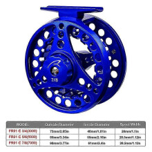 (3000 Series, blue) Fly Fishing Wheel 3/4-5/6-7/8 Wt Fly Fishing Reel Aluminum Fly Reel Machine Cut Large Arbor Die Casting