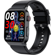 Smartwatch E500 para diabéticos - Monitor de saúde com VFC (variabilidade da frequência cardíaca), ECG + PPG (poligonometria) e monitorament