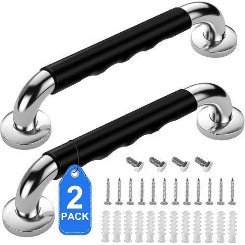 Conjunto de 2 barras de apoio de 40 cm (16 polegadas) compatíveis com banheiras e chuveiros, barras de apoio antiderrapantes para deficiente