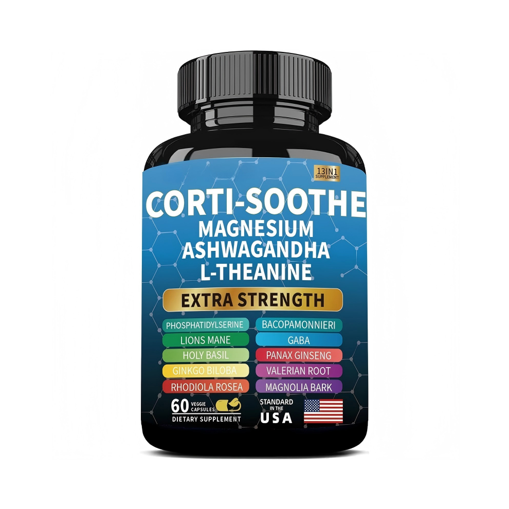 Cortisol Supplement for Women and Men with Magnesium Glycinate 200mg, L-Theanine 150mg, Phosphatidylserine 50mg & Manager Holy ...