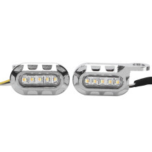 Motorsykkel foran LED-blinklys Mini-styremonterte blinklys Switchback-mønster Universell kompatibilitet Lys gul farge Anti-korrosjon Lav