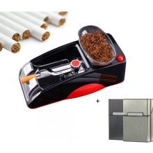 (VERMELHO) Máquina elétrica para enrolar cigarros, injetor de cigarros de tomada, compatível com tubos de papel de 6,5 mm, dois cigarros clá