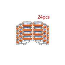 24 de lame de ras cu 5 straturi, cartușe de ras, compatibile cu aparatul de ras facial Fusion 5, husă pentru bărbați