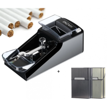 (Svart) Elektrisk cigarettrullande automatisk rulletillverkare Minimaskin Bärbar tobaksinjektorrulle, två klassiska cigaretter
