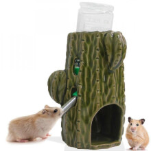 (mörkgrön) Hamstervattenflaska kompatibel med glastank, 2-i-1 justerbar hamstervattenflaska 80 ml gerbilvattenflaska med