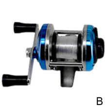 (Blue) Compact Ambidextrous Fishing Reel 3.0:1 Gear Ratio with High-Stability Rocker Arm and Line Capacity