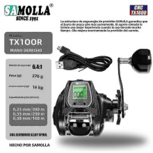 (RIGHT) SAMOLLA Large Deep Water Electronic Fishing Reel Waterproof 6.4:1 16KG Drag Metal Base for Ocean and River Fishing 2025