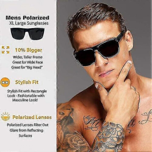 2 Pack Xl Polarized Men's Big Wide Frame Sunglasses - Large Head Fit 2