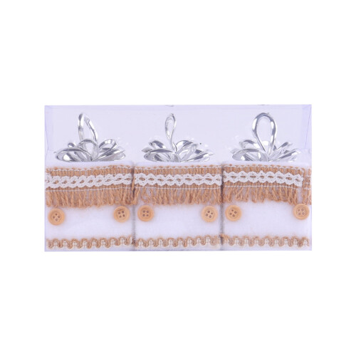 Foam Christmas Ball Decorations, Beige, 3-Pack 2