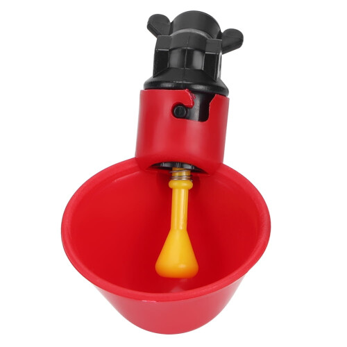 Abbeveratoio automatico per polli, in ABS rosso, confezione da 10 pezzi 1