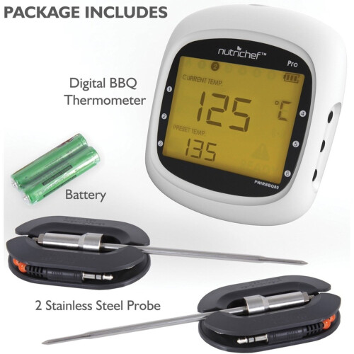 Termometro per barbecue NutriChef Bluetooth con 2 sonde 2