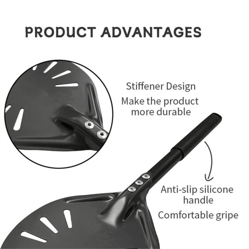 Aluminum Perforated Pizza Peel with Long Handle 2